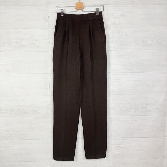 St. John Collection Pull On Pants Size 8 Santana Knit Chocolate Brown Classic - Picture 11 of 12